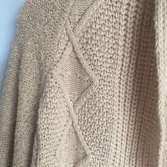 Kismet Open Front Cozy Beige Cardigan Size S - Picture 3 of 6